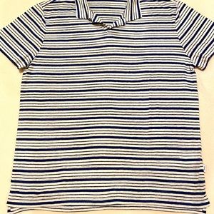 NEW: Onia  Striped Short Sleeve Collared Polo shirt - mens XL